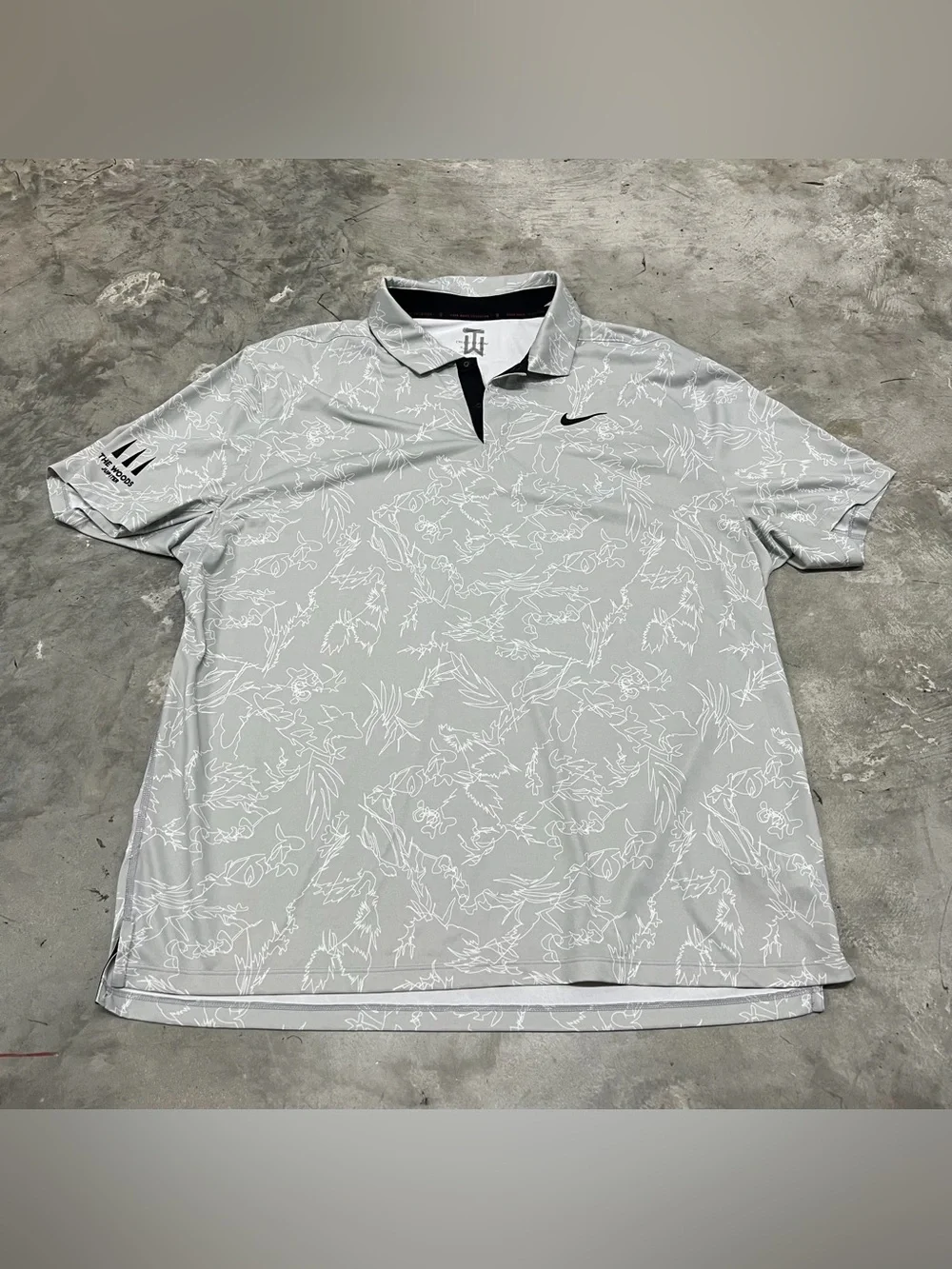Nike Tiger Woods Polo Mens XL Grey Dri-FIT ADV Golf DX6092-077 The Woods Jupiter
